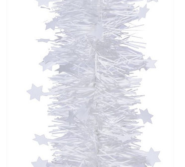 Balling Ontspannend Meditatief Slinger Kerstboom 10cm x 270cm wit - zwartwitshop