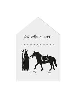 Cadeaukaartje Sint met paard Dit pakje is voor...