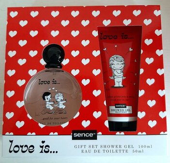 &quot;Love Is&quot; Cadeau-set 50ml/douchegel 100ml