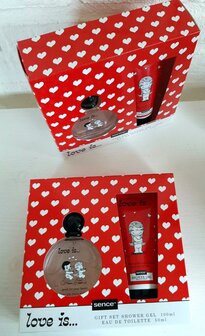 &quot;Love Is&quot; Cadeau-set 50ml/douchegel 100ml