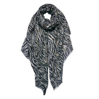 SJAAL DAMES PRINT 90X180 CM ZWART WIT SHAWL&nbsp;