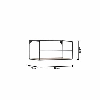 Wandplanken - Zwart - Metaal - 40x14x16/80x14x16cm - Set 2