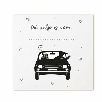 Cadeaukaartje Pietenauto &#039;Dit pakje is voor...&#039;&#039;Zoedt