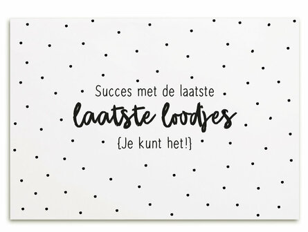 Kaart Succes met de laatste loodjes