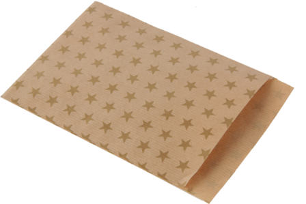 Kerst&nbsp;Cadeauzakje Golden Stars 17.5x21.5cm | per 4 stuks&nbsp;