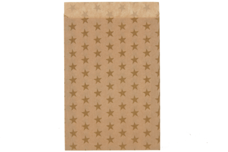 Kerst&nbsp;Cadeauzakje sterren Golden Stars 17.5x21.5cm | per 4 stuks&nbsp;