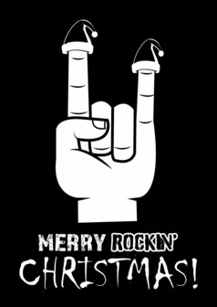 Kerstkaart Merry Rockin X mas / Poster A5 