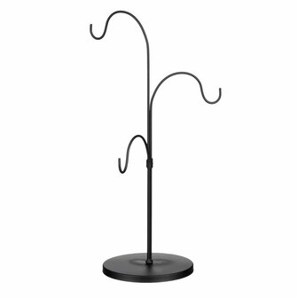 Ornament standaard zwart - l 22 xb 20 xh 46cm.  Voor hangende decoratie.