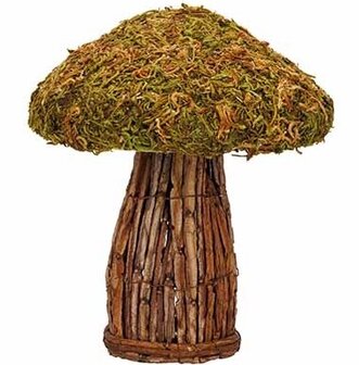 PADDENSTOEL TAKKEN MOSS BRUIN 20X20XH22CM HOUT   Mooie Herfstdecoratie! Paddenstoelen horen bij het najaar.