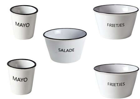 Schaaltjes Frietjes - Salade en Mayo set 5 stuks