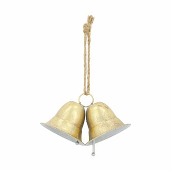 Hanger bells metal 23x12.5x14/32cm Gold  Een mooie Kerstdecoratie in huis of als decoratie bij kerstransen of kerst bloemstukke