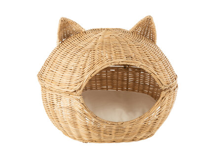 Kattenmand Kat+Kussen Rotan Licht Naturel J-Line