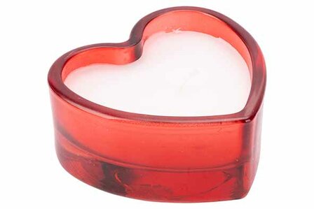 GEURKAARS HART ROOD 8X8XH4CM GLAS 5H