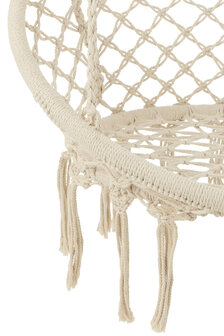 Hangstoel Macram&eacute;+Kwastjes Polyester Beige