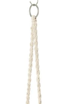 J-LINE Hangstoel Macram&eacute;+Kwastjes Polyester Beige