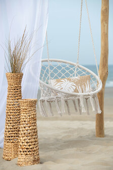 Hangstoel Macram&eacute;+Kwastjes Polyester Beige