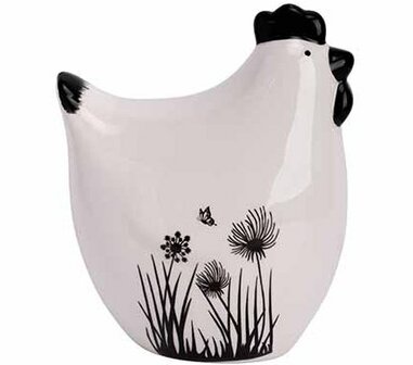 KIP FLOWERS WIT - ZWART 8X5,5XH9,5CM DOLOMIET   Afmeting: Lengte:&nbsp;8 cm&nbsp;&bull; Breedte:&nbsp;5,5 cm&nbsp;&amp;#x