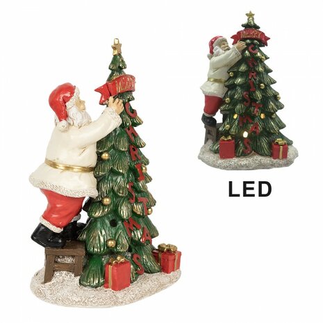 KERSTDECORATIE MET LED-VERLICHTING KERSTMAN 15X10X22 CM