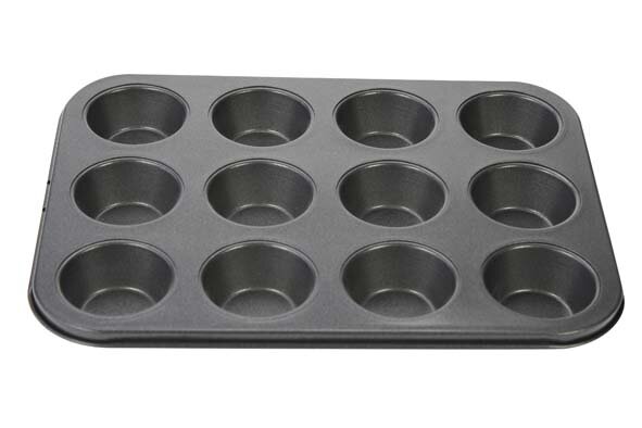 BAKVORM 12 MUFFINS 25,7X19,7CM VORMPJES D6.5XH2CM