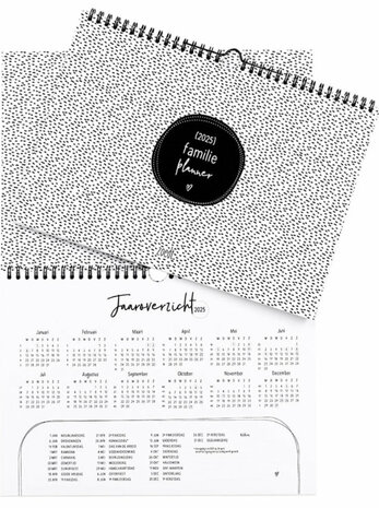 Familieplanner 2025 A4 formaat kalender