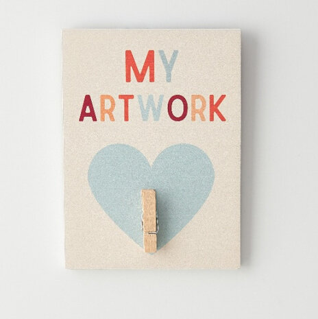 Wanddecoratie met knijper 'My Artwork' 13.5cm