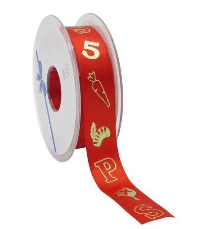 Cadeaulint Sint 5 DEC - Rood/goud 2 meter Cadeaulint