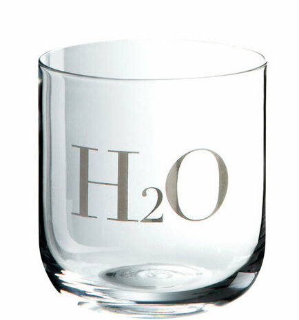 Waterglazen Glas Transparant/zilver set 2   Mooie heldere glazen met zilverkleurige opdruk. Afm:330 ml-h9 x b8 x 8cm