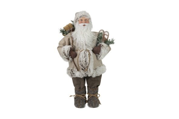 KERSTMAN BEIGE BRUIN POLYESTER H31 CM