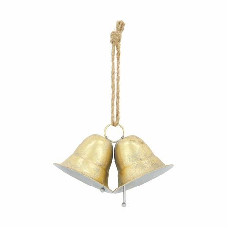 Hanger bells metal 23x12.5x14/32cm Gold  Een mooie Kerstdecoratie in huis of als decoratie bij kerstransen of kerst bloemstukke