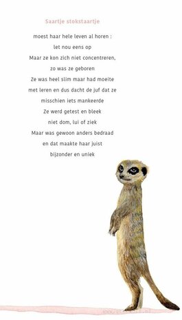 Poster A4  Saartje stokstaartje met gedicht