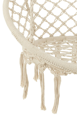 Hangstoel Macramé+Kwastjes Polyester Beige