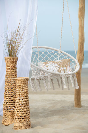 Hangstoel Macramé+Kwastjes Polyester Beige