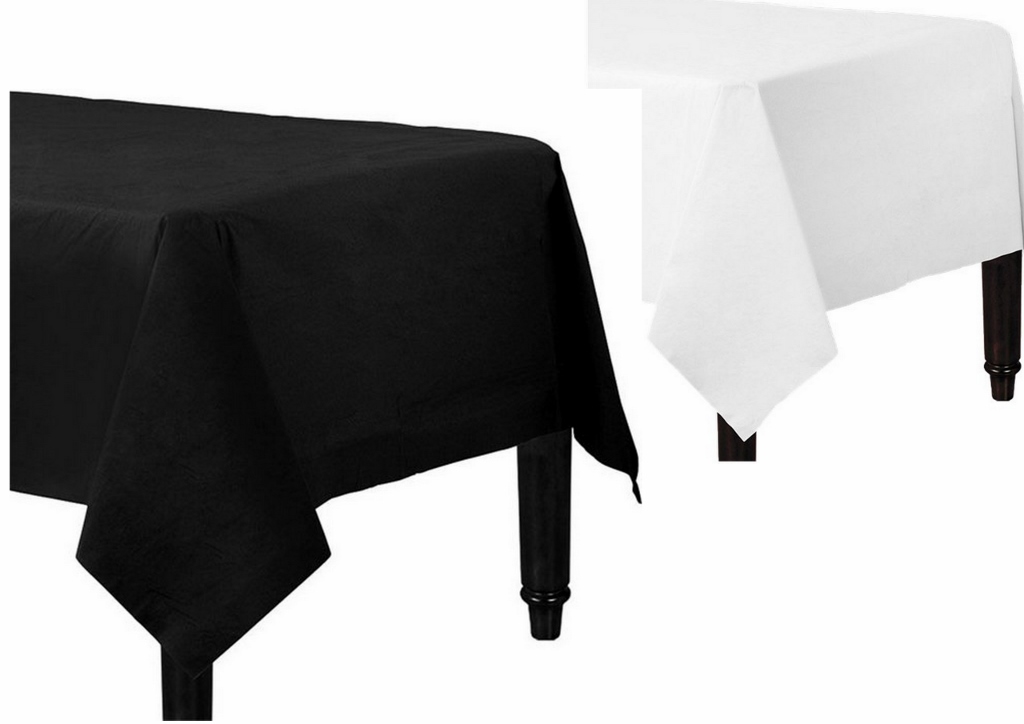 Wind Kalksteen opschorten tafelkleed tissue plastic wit of zwart, Party tafellaken - zwartwitshop
