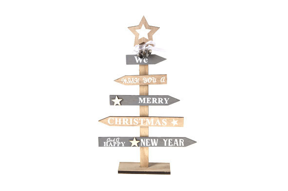 KERSTBOOM MERRY CHRISTMAS HOUT 21X5XH35