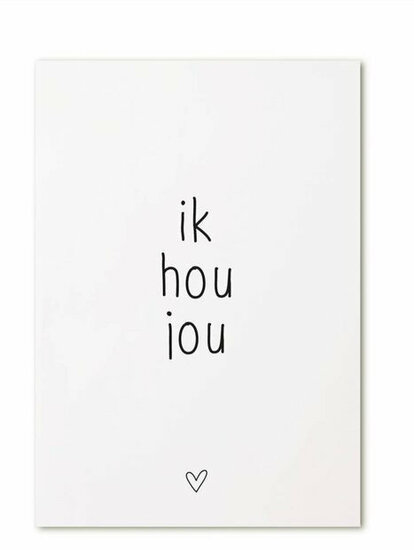 Kaart met tekst 'Ik hou jou'