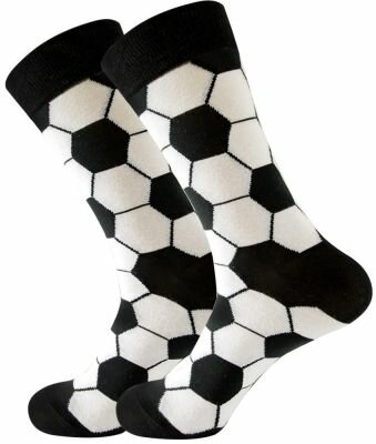 Sokken voetbal print m38-45 zwart wit