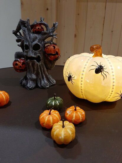 BOOM PUMPKIN LED H18CM RESIN