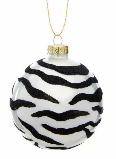 Kerstballen LUXE ZEBRA PRINT SET 6