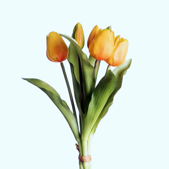 Real Touch Tulip Bundle x5 L31cm yellow