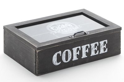 duif Complex Plotselinge afdaling Koffiedoos | koffie box |houtkleur zwart - zwartwitshop